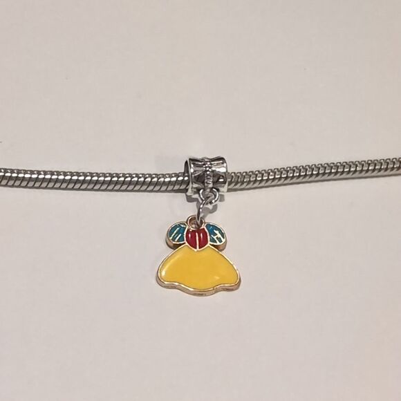 Silver Gold Princess Snow White Enamel Dangle Charm for Pandora Style‎ Bracelet - Picture 1 of 4